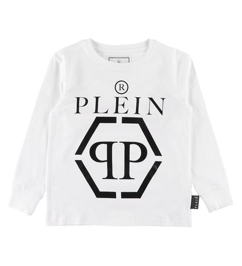 Se Philipp Plein Philipp Plein Bluse - Hvid m. Logo ved KidsWorld