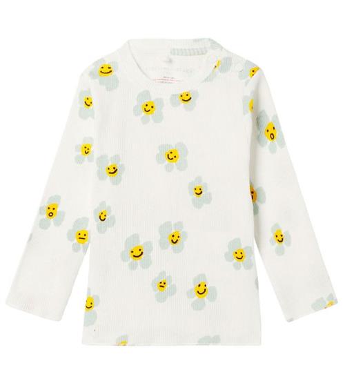 Se Stella McCartney Kids Bluse - Rib - Hvid m. Blomster ved KidsWorld