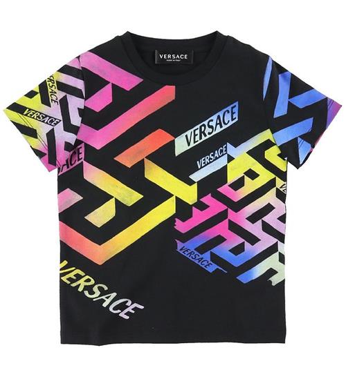 Se Versace T-shirt - Sort/Multifarvet ved KidsWorld