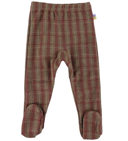 Se Joha Joha Leggings m. Fod - Uld - Brun/RÃ¸dternet ved KidsWorld