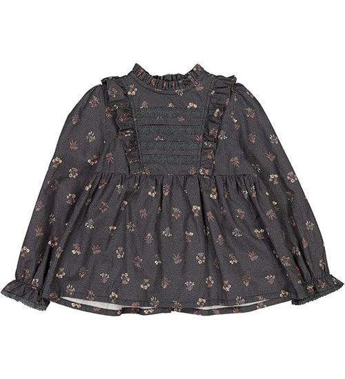 Se Wheat Wheat Bluse - Nolia - Black Flowers ved KidsWorld