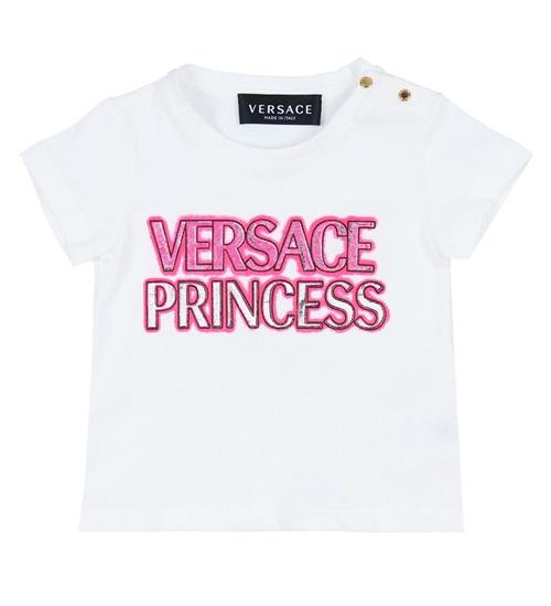 Se Versace T-shirt - Hvid/Pink ved KidsWorld