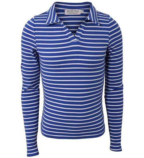 Se Hound Bluse - Rib Striped - BlÃ¥/Hvid ved KidsWorld