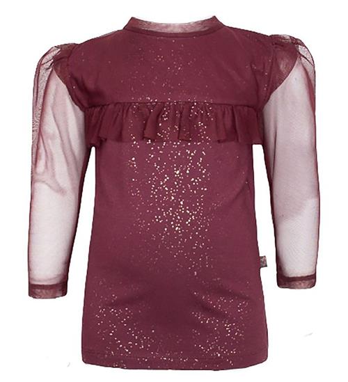 Se Little Wonders Bluse - Zoe - Burgundy Glitter ved KidsWorld