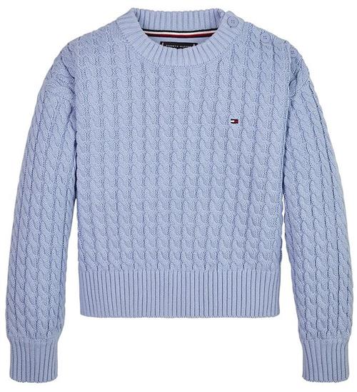 Tommy Hilfiger Tommy Hilfiger Bluse - Strik - Cable Sweater - Pearly Blue