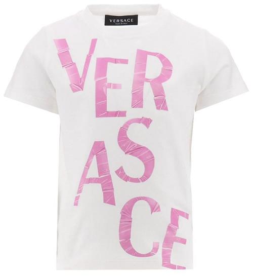 Se Versace T-shirt - Hvid/Pink ved KidsWorld