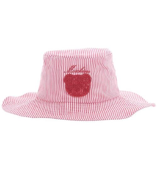 Moschino BÃ¸llehat - Pink/Hvidstribet m. Logo