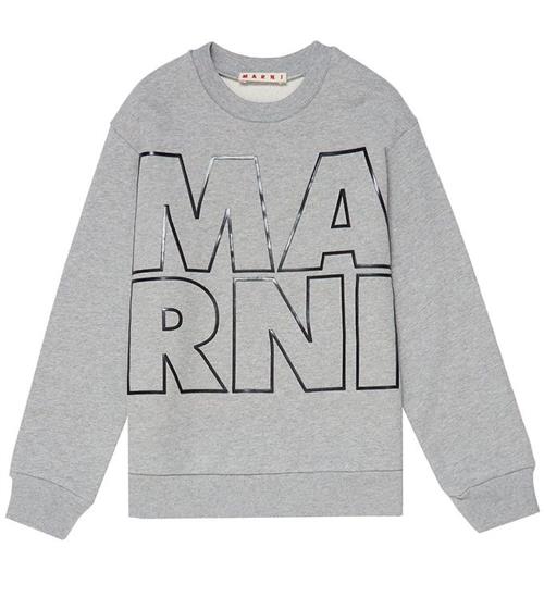 Se Marni Marni Sweatshirt - GrÃ¥meleret m. Sort ved KidsWorld