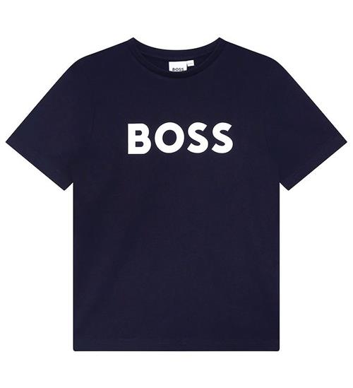 Se BOSS BOSS T-shirt - Navy m. Hvid ved KidsWorld