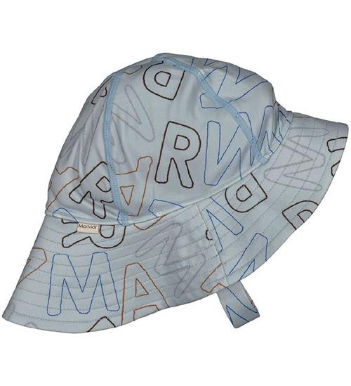 Se MarMar MarMar Badehat - UV40+ - Alba Splash Long - Logo Outline ved KidsWorld