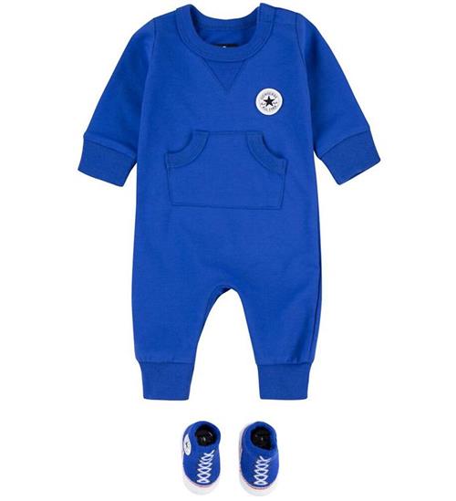 Se Converse SÃ¦t - Heldragt/StrÃ¸mper - BlÃ¥/Hvid ved KidsWorld