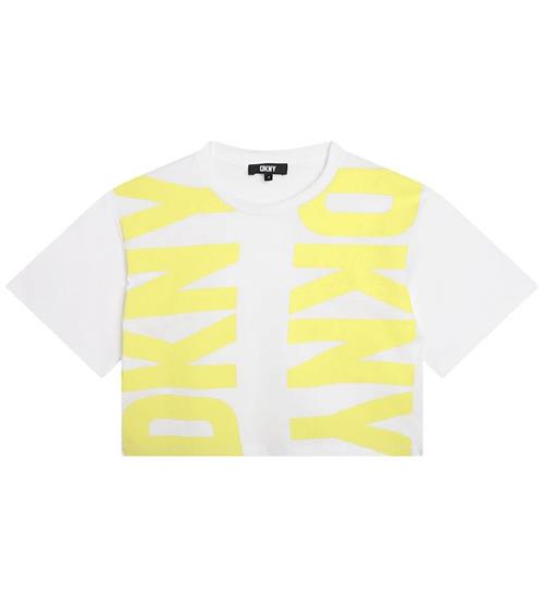 DKNY DKNY T-shirt - Cropped - Hvid/Lemon