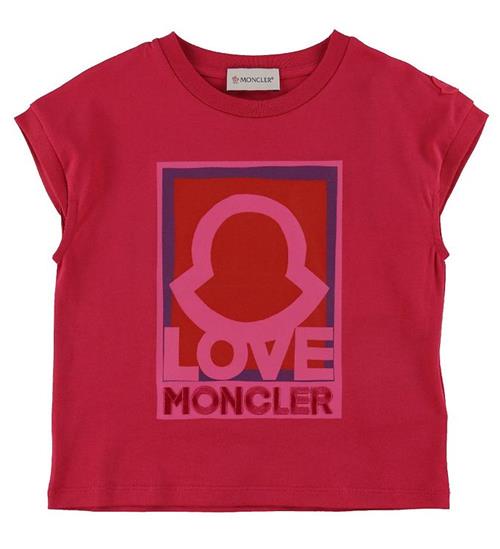 Moncler Moncler T-shirt - Fuchsia m. Logo