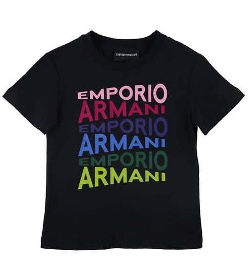 Se Emporio Armani Emporio Armani T-shirt - Navy m. Print/Glimmer ved KidsWorld