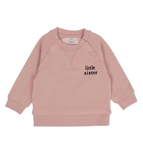 Se Livly Livly Sweatshirt - Sibling - Dusty Mauve m. Little Sister ved KidsWorld