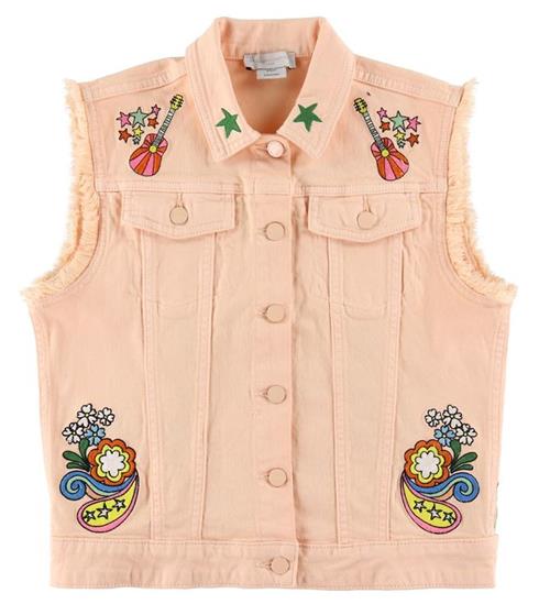 Se Stella McCartney Kids Stella McCartney Kids Vest - Denim - Lys Orange m. Broderi ved KidsWorld