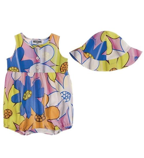 Se Moschino Moschino Sommerdragt/Sommerhat - Pink Flowers ved KidsWorld