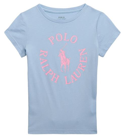 Se Polo Ralph Lauren Polo Ralph Lauren T-shirt - Longwood - LyseblÃ¥ m. Rosa ved KidsWorld