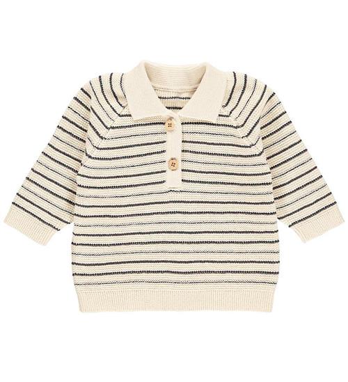 Se MÃ¼sli Bluse - Strik - Strip Collar - Night Blue ved KidsWorld