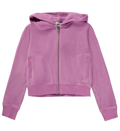 Se Molo Molo Cardigan - Velour - Milla - Purple Ray ved KidsWorld