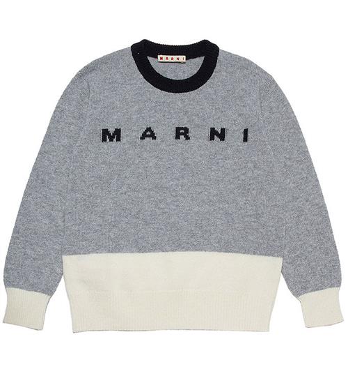 Se Marni Bluse - Uld - GrÃ¥meleret/Hvid m. Sort ved KidsWorld