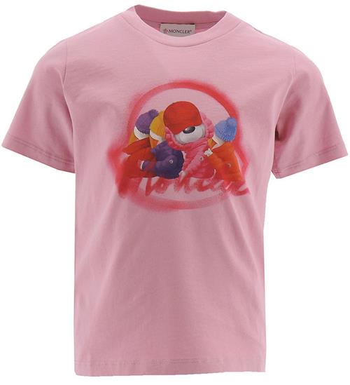 Se Moncler T-shirt - Dusty Rose m. Print ved KidsWorld