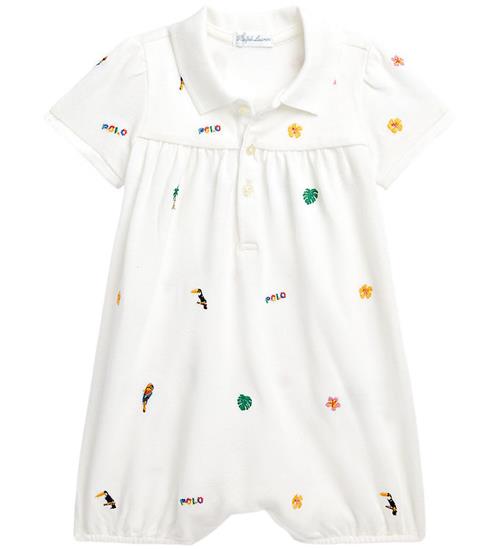 Se Polo Ralph Lauren Polo Ralph Lauren Sommerdragt - Hvid m. Broderier ved KidsWorld