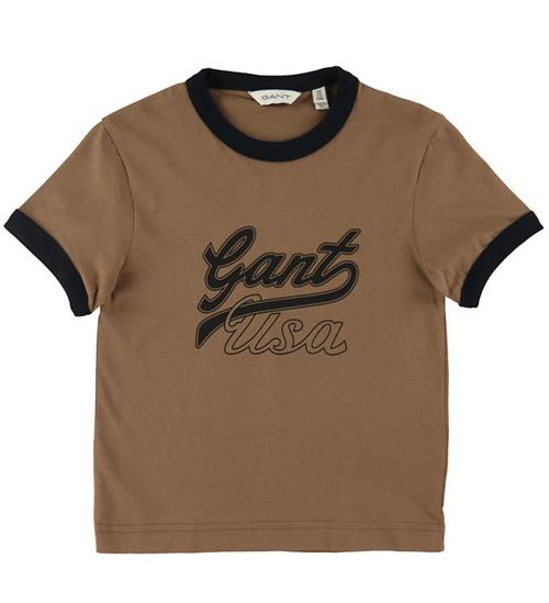 Se GANT GANT T-shirt - Cropped - Cocoa Brown ved KidsWorld