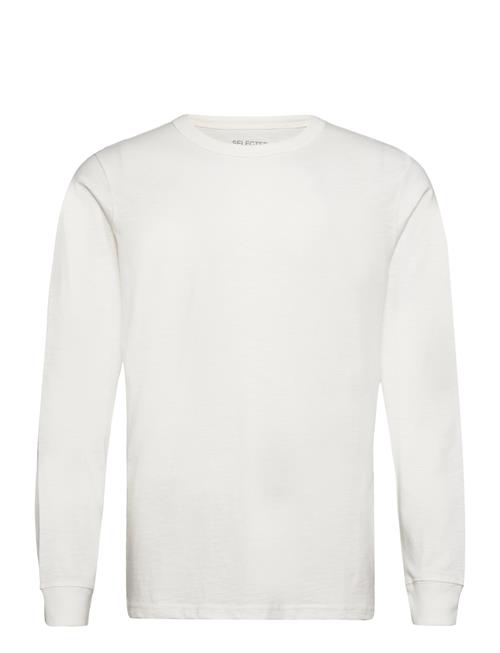 Se Selected Homme Slhgreg Slub Ls O-Neck Tee Selected Homme White ved Booztlet