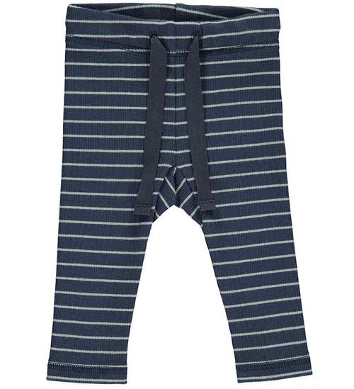 Se MÃ¼sli Bukser - Stripe Rib - Night Blue/Spa Green ved KidsWorld