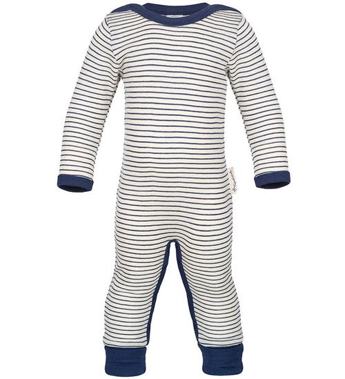 Se Engel Engel Heldragt - Uld/Silke - Natural/Navy Blue ved KidsWorld