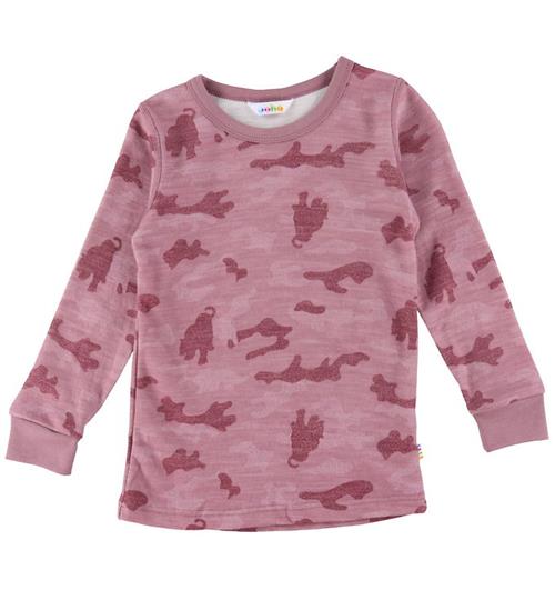 Se Joha Bluse - Uld/Bambus - Rose Aop ved KidsWorld