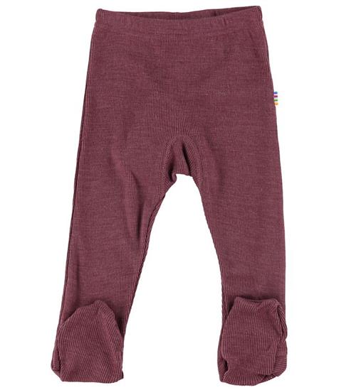 Se Joha Leggings - Rib - Uld/Silke - Bordeaux ved KidsWorld