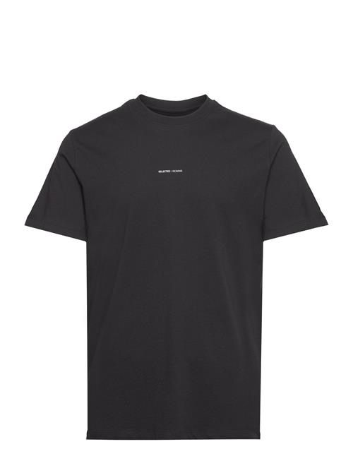 Slhaspen Print Ss O-Neck Tee W Noos Selected Homme Black
