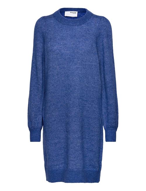 Slfmola Mia Ls Knit Dress Selected Blue