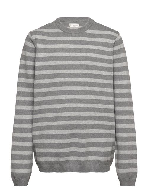 Se Mango Striped Knit Sweater Mango Grey ved Booztlet