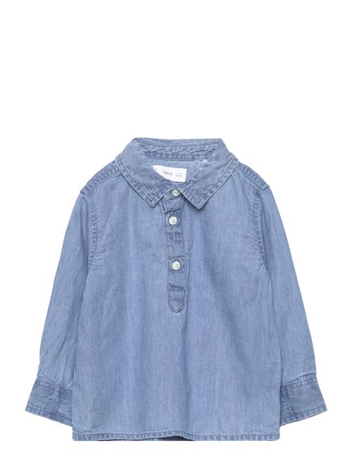 Mango Cotton Denim Shirt Mango Blue