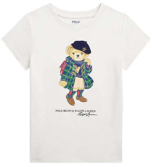 Se Polo Ralph Lauren T-shirt - Hvid m. Bamse ved KidsWorld