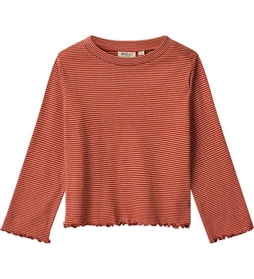 Se Wheat Wheat Bluse - Rib - Else - Paprika Stripe ved KidsWorld