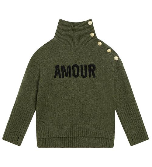 Se Zadig & Voltaire Zadig & Voltaire Bluse - Uld - GrÃ¸nmeleret m. Tekst/Knapper ved KidsWorld