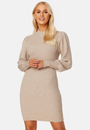 Se ONLY Onlkatia L/S Dress Knit Mocha Meringue: W. MELANGE L ved Bubbleroom