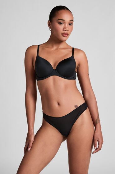 Hunkemöller Stripe Mesh usynlig g-streng Sort