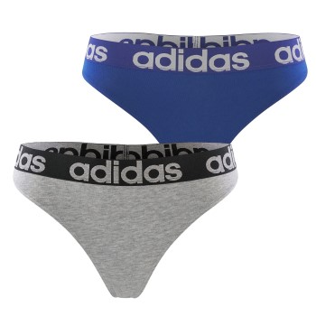 adidas Trusser 2P Underwear Brazilian Thong Blå/Grå bomuld Large Dame