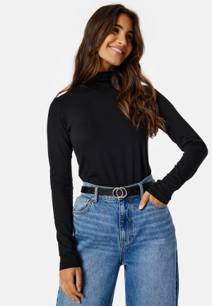 Se GANT Slim LS Turtleneck 5 Black S ved Bubbleroom