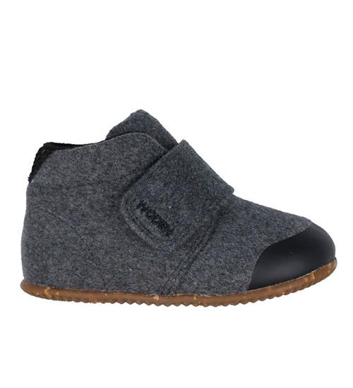 Se Woden Hjemmesko - Kim - Filt - Dark Grey Melange ved KidsWorld