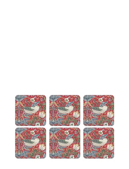 Morris & Co Coasters Strawberry Thief Red 6-P Morris & Co Patterned