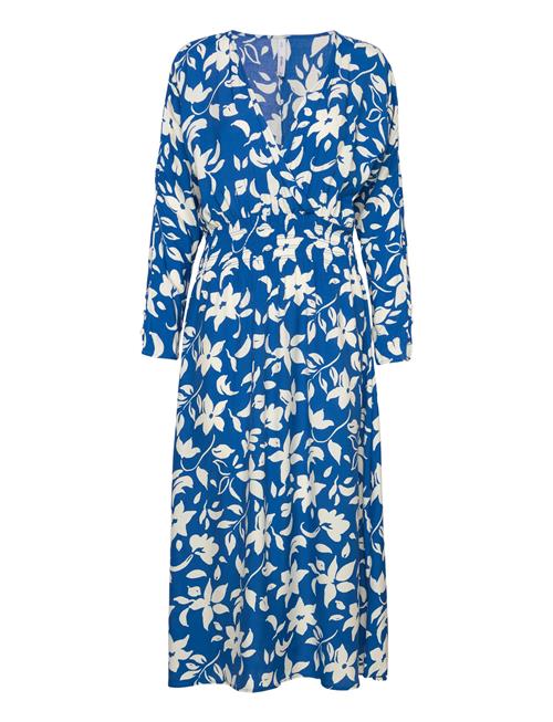 Mango Printed Dress With Ruffled Detail Mango Blue