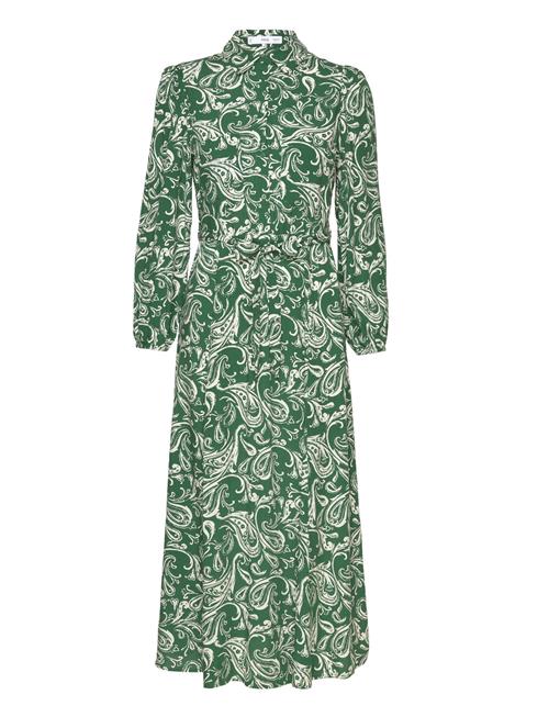 Mango Printed Shirt Dress Mango Green