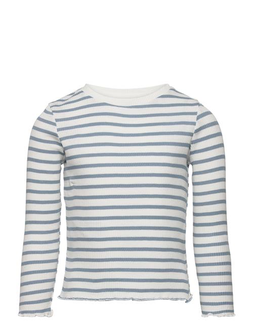 Mango Long-Sleeved Knitted T-Shirt Mango Blue