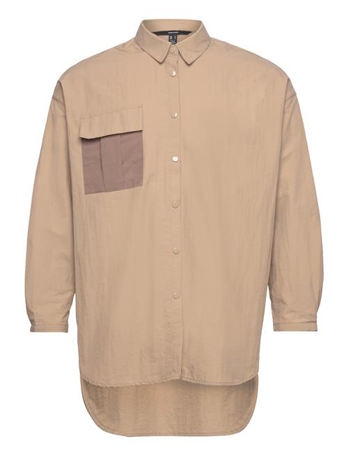 Vero Moda Vmsadie Ls Over D Cargo Shirt Vero Moda Beige